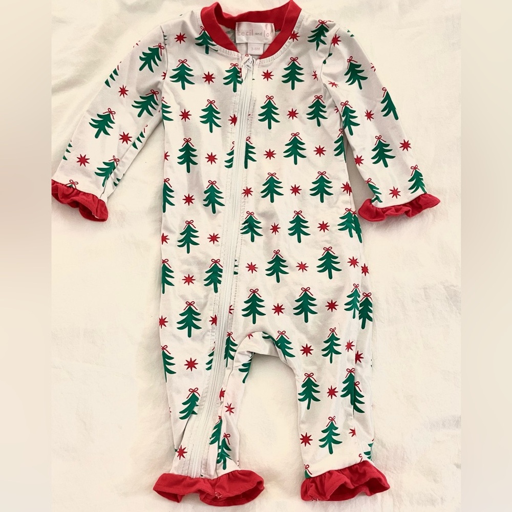 Cecil and Lou Christmas PJ 3-6 month with diaper back